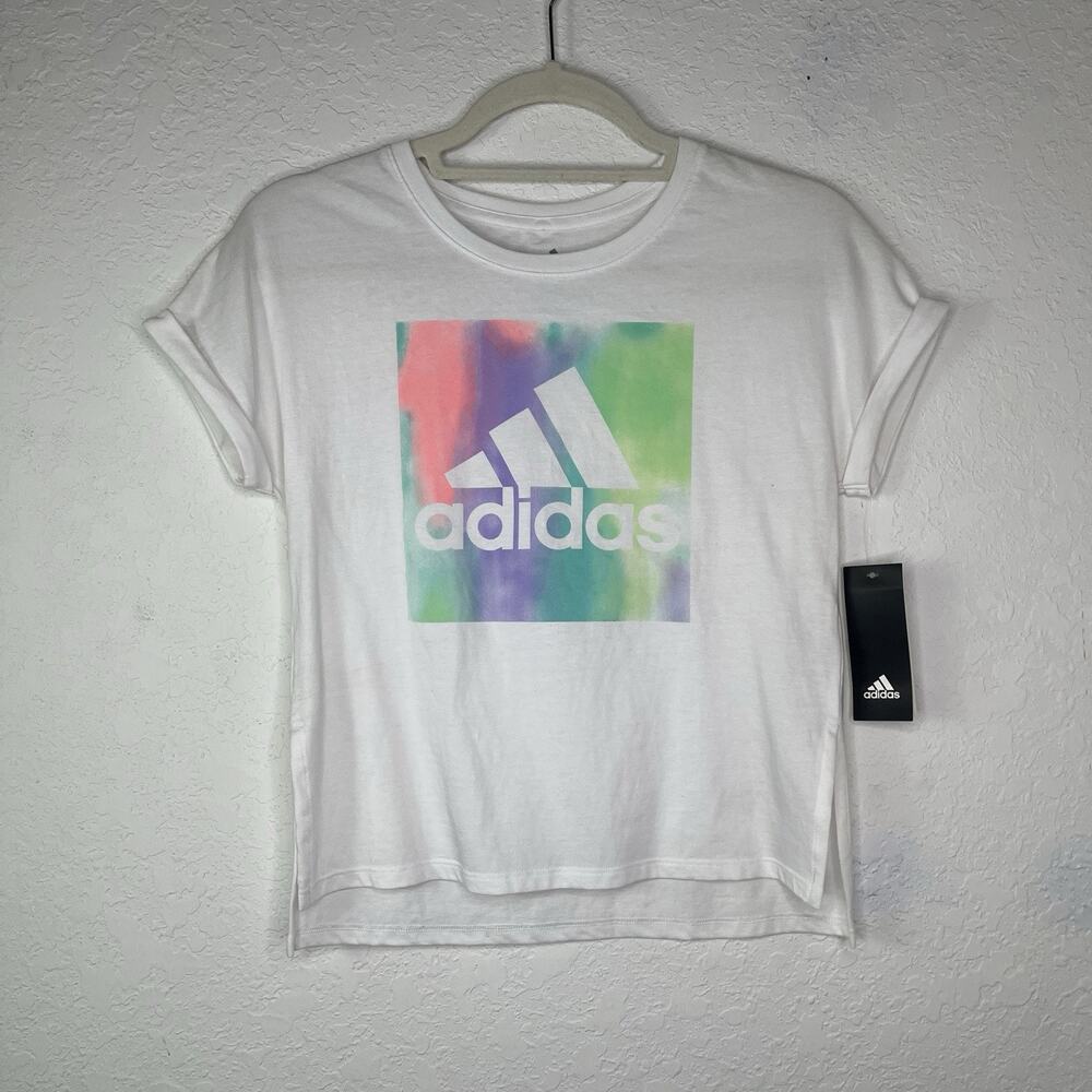 Adidas Kids Dolman waist tee 22 Cropped Graphic Print Size M(10-12), 100% cotton